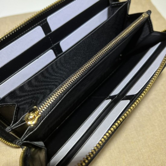 Replica Gucci GG Matelassé zip-around wallet 723784 Black Replica Gucci GG Matelassé zip-around wallet 723784 Black
