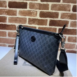 Fake Gucci Messenger bag with Interlocking G ‎726833 Black Replica