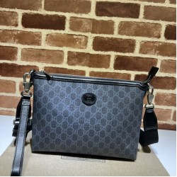 Fake Gucci Messenger bag with Interlocking G ‎726833 Black Replica