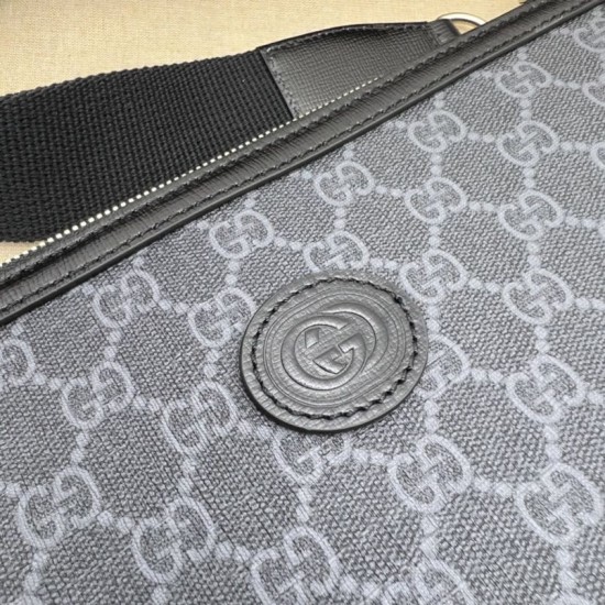 Fake Gucci Messenger bag with Interlocking G ‎726833 Black Replica