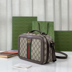 Replica Gucci Ophidia small shoulder bag with Web 739392 Brown