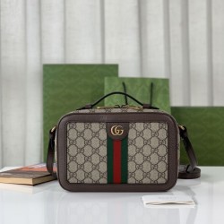 Replica Gucci Ophidia small shoulder bag with Web 739392 Brown