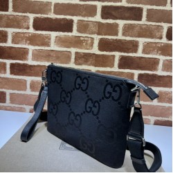 Replica Gucci Jumbo GG medium messenger bag 739668 Black