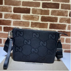 Replica Gucci Jumbo GG medium messenger bag 739668 Black