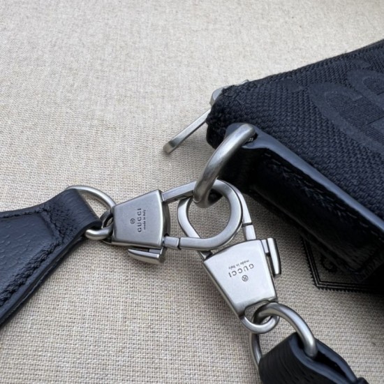 Replica Gucci Jumbo GG medium messenger bag 739668 Black Replica Gucci Jumbo GG medium messenger bag 739668 Black