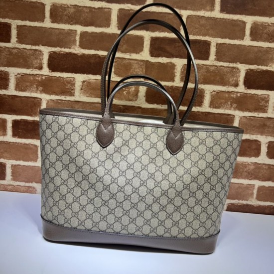 Replica Gucci Ophidia medium tote bag 739730 GG Supreme canvas Brown Fake Gucci Ophidia medium tote bag 739730 GG Supreme canvas Brown Replica