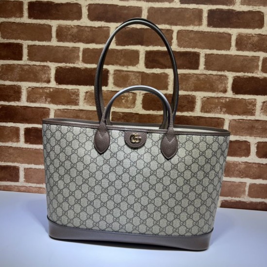 Replica Gucci Ophidia medium tote bag 739730 GG Supreme canvas Brown Fake Gucci Ophidia medium tote bag 739730 GG Supreme canvas Brown Replica