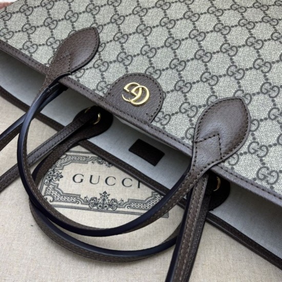 Replica Gucci Ophidia medium tote bag 739730 GG Supreme canvas Brown Fake Gucci Ophidia medium tote bag 739730 GG Supreme canvas Brown Replica