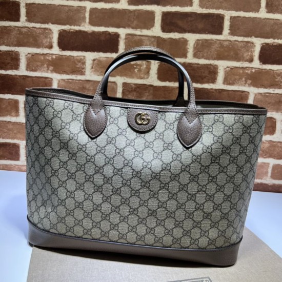 Replica Gucci Ophidia medium tote bag 739730 GG Supreme canvas Brown Fake Gucci Ophidia medium tote bag 739730 GG Supreme canvas Brown Replica