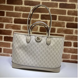 Fake Gucci Ophidia medium tote bag 739730 GG Supreme canvas Beige Replica