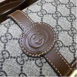 Fake Gucci GG messenger bag with Interlocking G 745679 Brown Replica