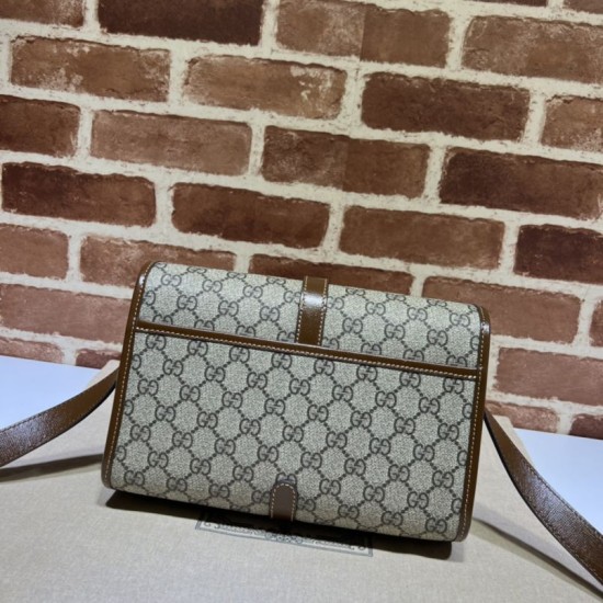 Replica Gucci GG messenger bag with Interlocking G 745679 Brown Fake Gucci GG messenger bag with Interlocking G 745679 Brown Replica