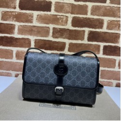 Replica Gucci GG messenger bag with Interlocking G 745679 Black