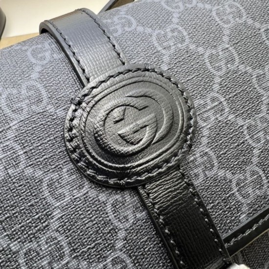 Replica Gucci GG messenger bag with Interlocking G 745679 Black