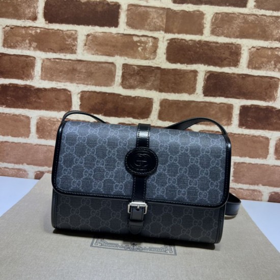Replica Gucci GG messenger bag with Interlocking G 745679 Black
