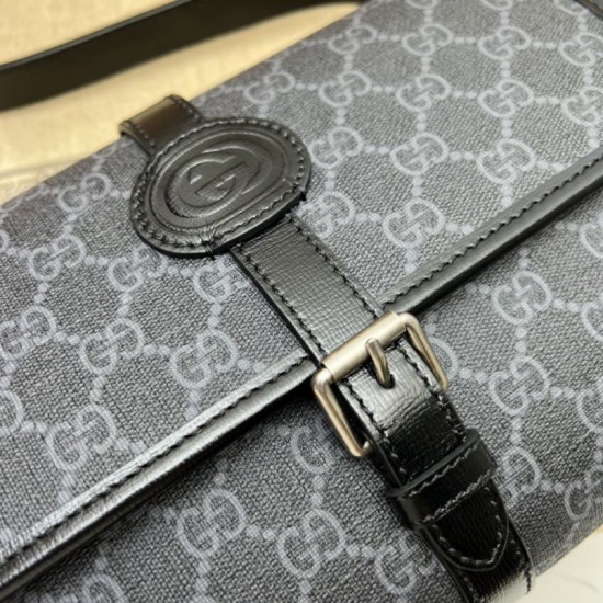 Replica Gucci GG messenger bag with Interlocking G 745679 Black