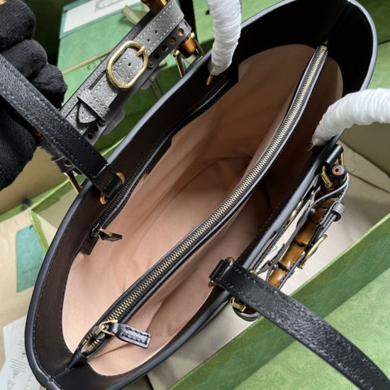 Fake Gucci Diana Medium Tote Bag 750394 Black Replica