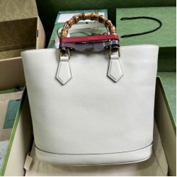 Fake Gucci Diana Medium Tote Bag 750394 White Replica
