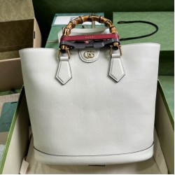 Fake Gucci Diana Medium Tote Bag 750394 White Replica