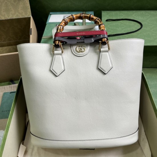 Fake Gucci Diana Medium Tote Bag 750394 White Replica
