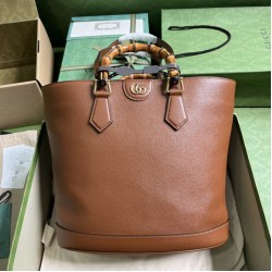 Fake Gucci Diana Medium Tote Bag 750394 Brown Replica