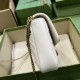 Replica Gucci GG Marmont Mini Card Case Chain Wallet 751526 White