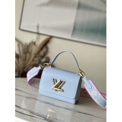 Replica Louis Vuitton Twist PM Bag M22515 Blue 19cm