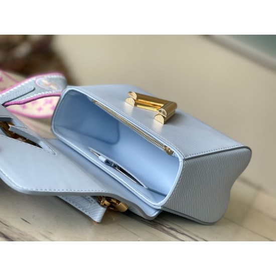 Replica Louis Vuitton Twist PM Bag M22515 Blue 19cm Replica Louis Vuitton Twist PM Bag M22515 Blue 19cm