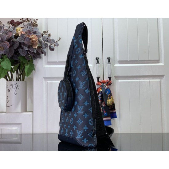 Replica Louis Vuitton Duo Slingbag G65 Men Bags M46562 Blue