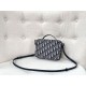 Replica Christian Dior Caro Box Bag with Chain Dior Oblique Jacquard Blue Replica Christian Dior Caro Box Bag with Chain Dior Oblique Jacquard Blue