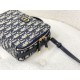 Replica Christian Dior Caro Box Bag with Chain Dior Oblique Jacquard Blue Replica Christian Dior Caro Box Bag with Chain Dior Oblique Jacquard Blue