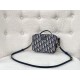 Replica Christian Dior Caro Box Bag with Chain Dior Oblique Jacquard Blue Replica Christian Dior Caro Box Bag with Chain Dior Oblique Jacquard Blue