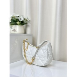 Replica Christian Dior CD Lounge Bag Supple Macrocannage White
