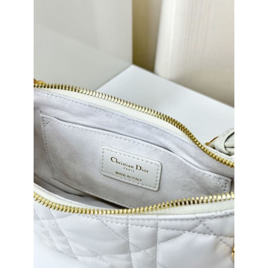 Fake Christian Dior CD Lounge Bag Supple Macrocannage White Replica Replica Christian Dior CD Lounge Bag Supple Macrocannage White