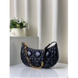 Fake Christian Dior CD Lounge Bag Supple Macrocannage Black Replica