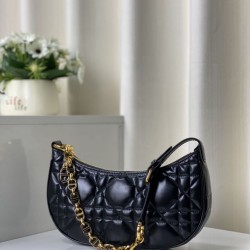 Fake Christian Dior CD Lounge Bag Supple Macrocannage Black Replica