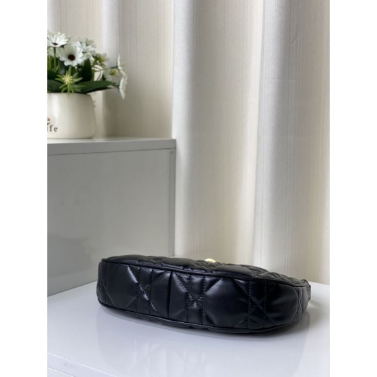 Replica Christian Dior CD Lounge Bag Supple Macrocannage Black Fake Christian Dior CD Lounge Bag Supple Macrocannage Black Replica