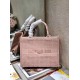 Fake Christian Dior Small Book Tote Bag Cannage Embroidery Pink Replica