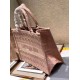 Fake Christian Dior Small Book Tote Bag Cannage Embroidery Pink Replica
