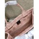 Fake Christian Dior Small Book Tote Bag Cannage Embroidery Pink Replica