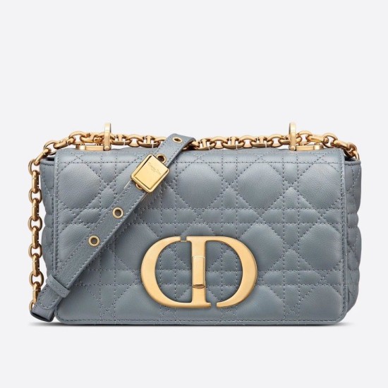 Fake Christian Dior Small Caro Bag Cannage Calfskin Cloud Blue Replica Replica Christian Dior Small Caro Bag Cannage Calfskin Cloud Blue