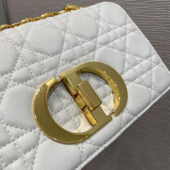 Replica Christian Dior Small Caro Bag Cannage Calfskin White Replica Christian Dior Small Caro Bag Cannage Calfskin White