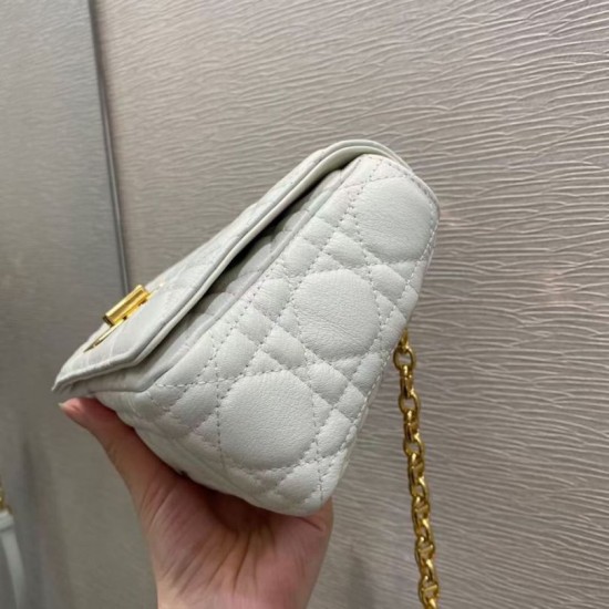 Replica Christian Dior Small Caro Bag Cannage Calfskin White Replica Christian Dior Small Caro Bag Cannage Calfskin White