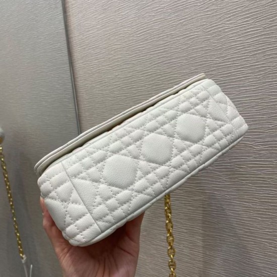Replica Christian Dior Small Caro Bag Cannage Calfskin White Replica Christian Dior Small Caro Bag Cannage Calfskin White