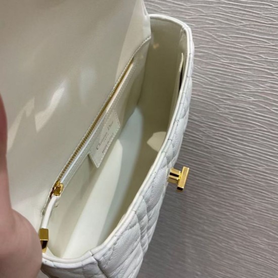 Replica Christian Dior Small Caro Bag Cannage Calfskin White Replica Christian Dior Small Caro Bag Cannage Calfskin White