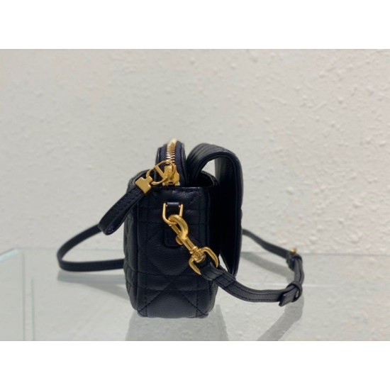 Replica Christian Dior Caro Pouch Cannage Calfskin Black Replica Christian Dior Caro Pouch Cannage Calfskin Black