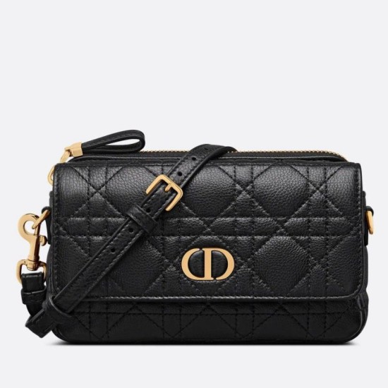 Replica Christian Dior Caro Pouch Cannage Calfskin Black Replica Christian Dior Caro Pouch Cannage Calfskin Black