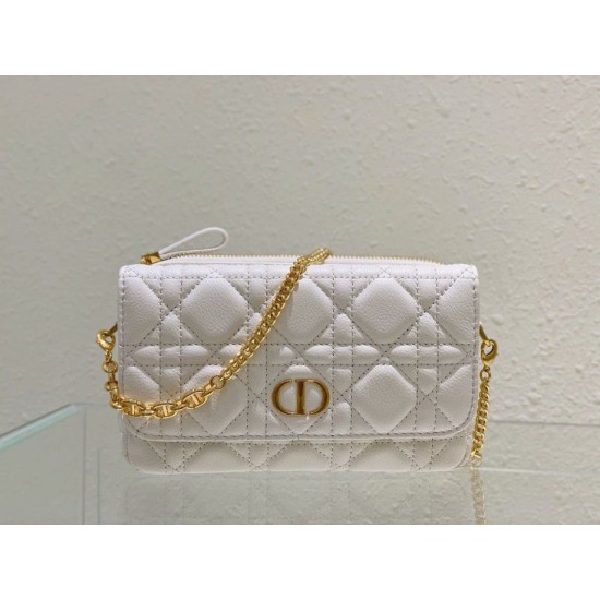 Replica Christian Dior Caro Pouch Cannage Calfskin White Replica Christian Dior Caro Pouch Cannage Calfskin White