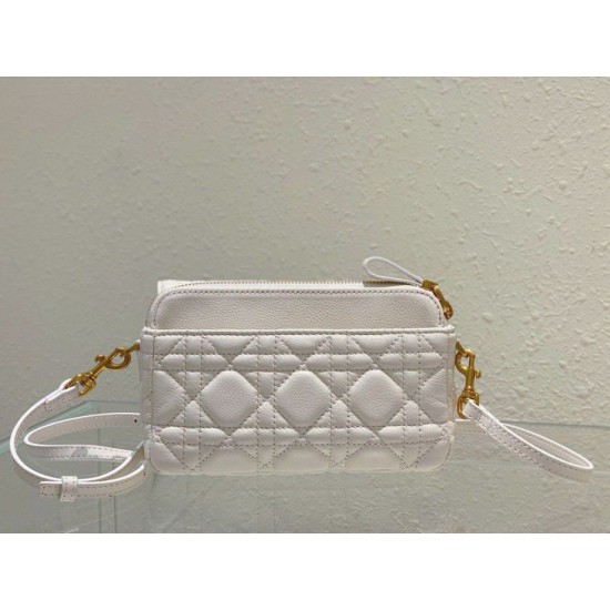 Replica Christian Dior Caro Pouch Cannage Calfskin White Replica Christian Dior Caro Pouch Cannage Calfskin White