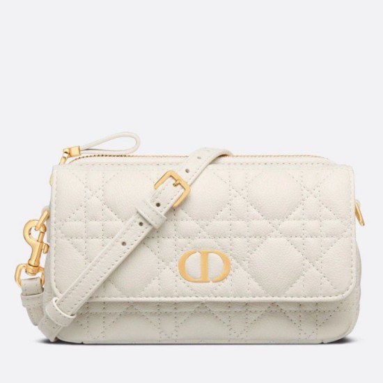 Replica Christian Dior Caro Pouch Cannage Calfskin White Replica Christian Dior Caro Pouch Cannage Calfskin White